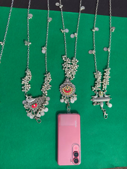 ETHNIC PHONE SLING - SILVER 🤍