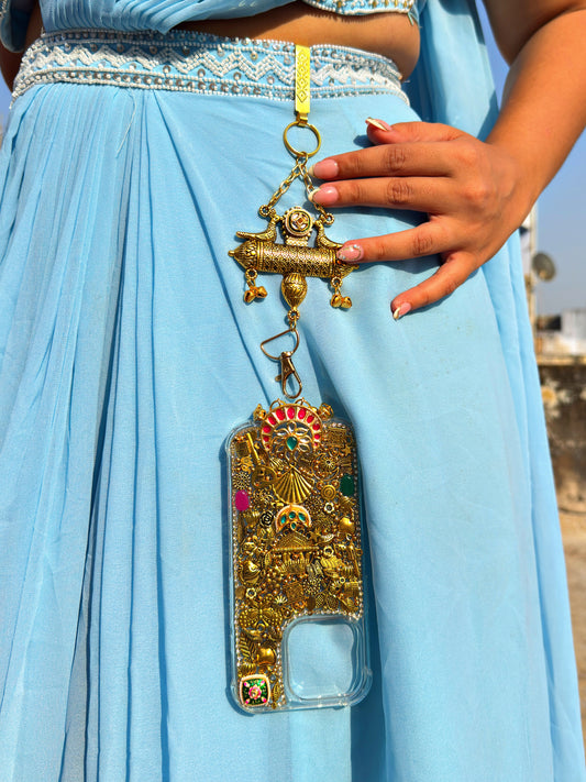 KANAK- Golden Kundan charm cover with WAIST HOOK/ juda