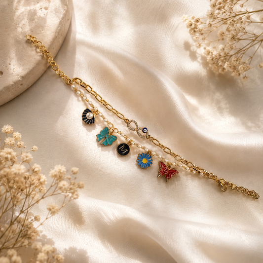 Bracelet rakhi with initial