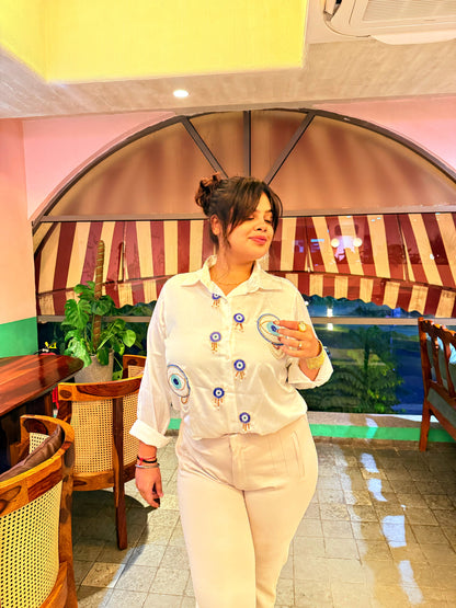 NO NAZAR - EVIL EYE ELEGANZA BEADED SHIRT 🧿🪬