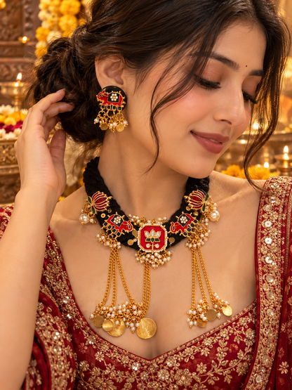 Kundanika necklace and earrings set