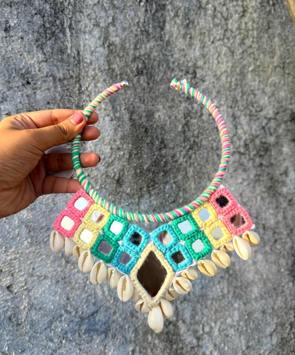 Kaira mirror necklace and ring combo
