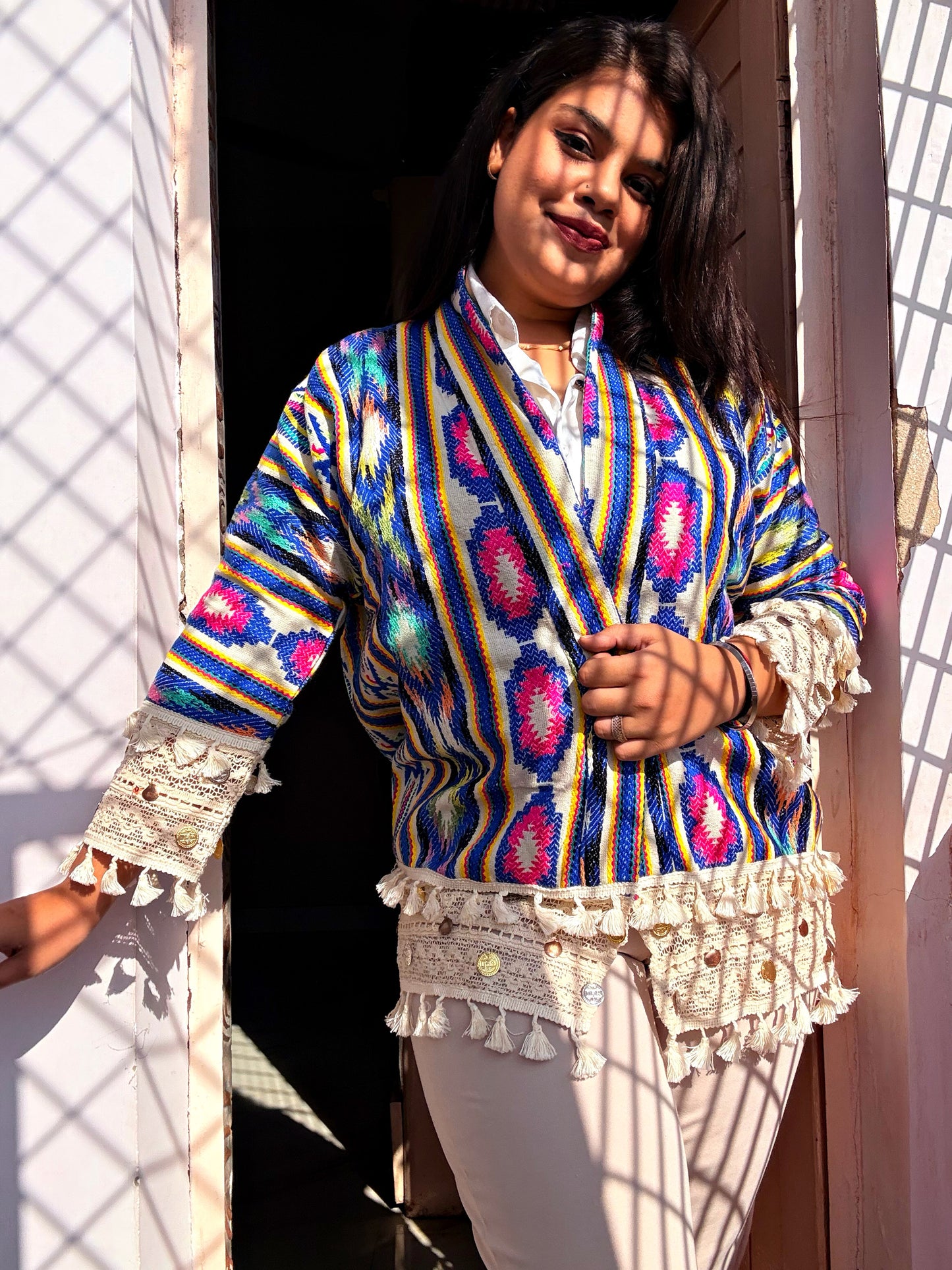 BOHO DRAPE JACKET - JAIPUR SKY 🦩