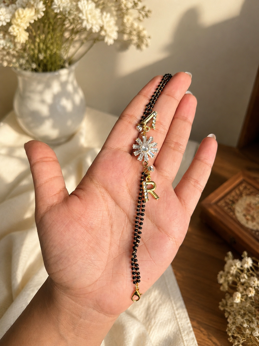 Mangalsutra bracelet with initial