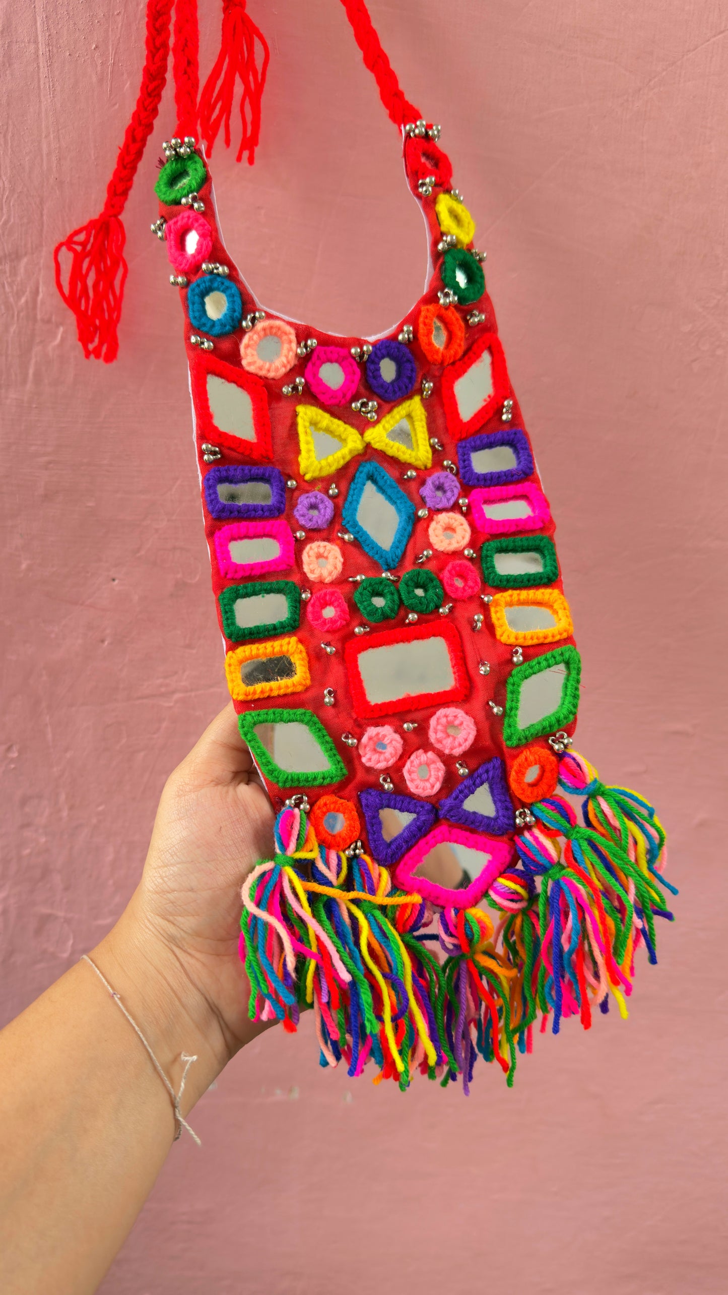 SHAILEE YOK STYLE MIRROR WORK NECKPIECE/ NECKLACR