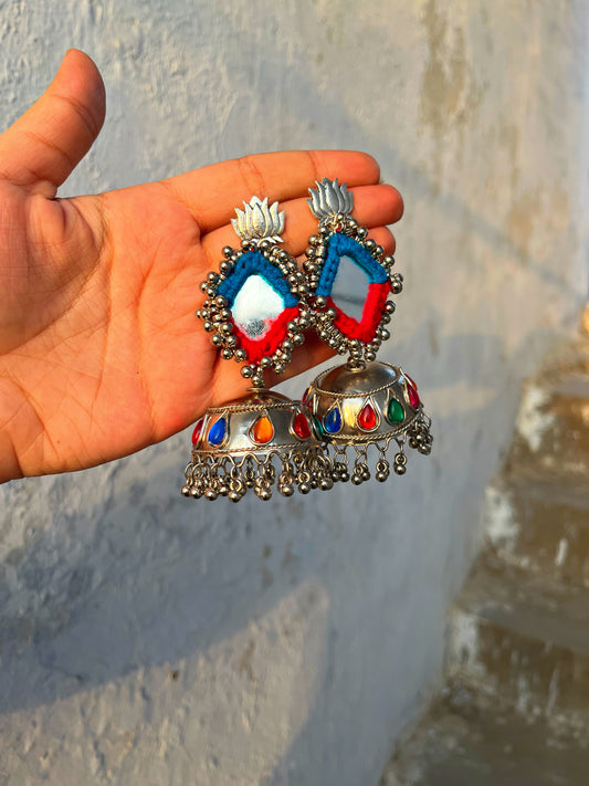 AMREEZ - Real mirror work jhumka earrings ✨