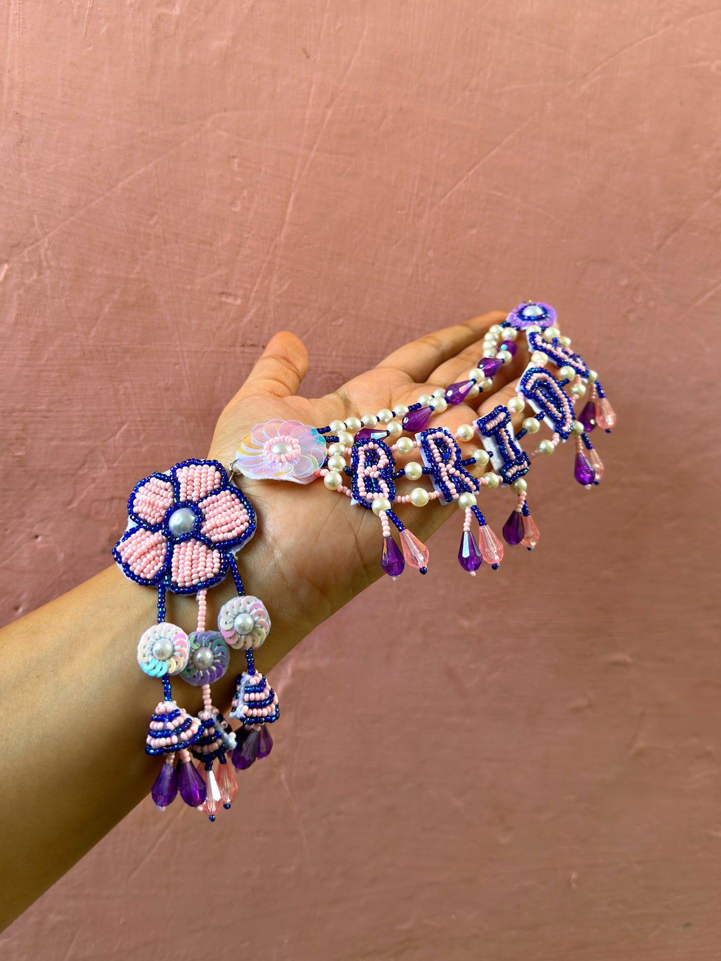 BRIDIE EARRINGS - purple and pink combination