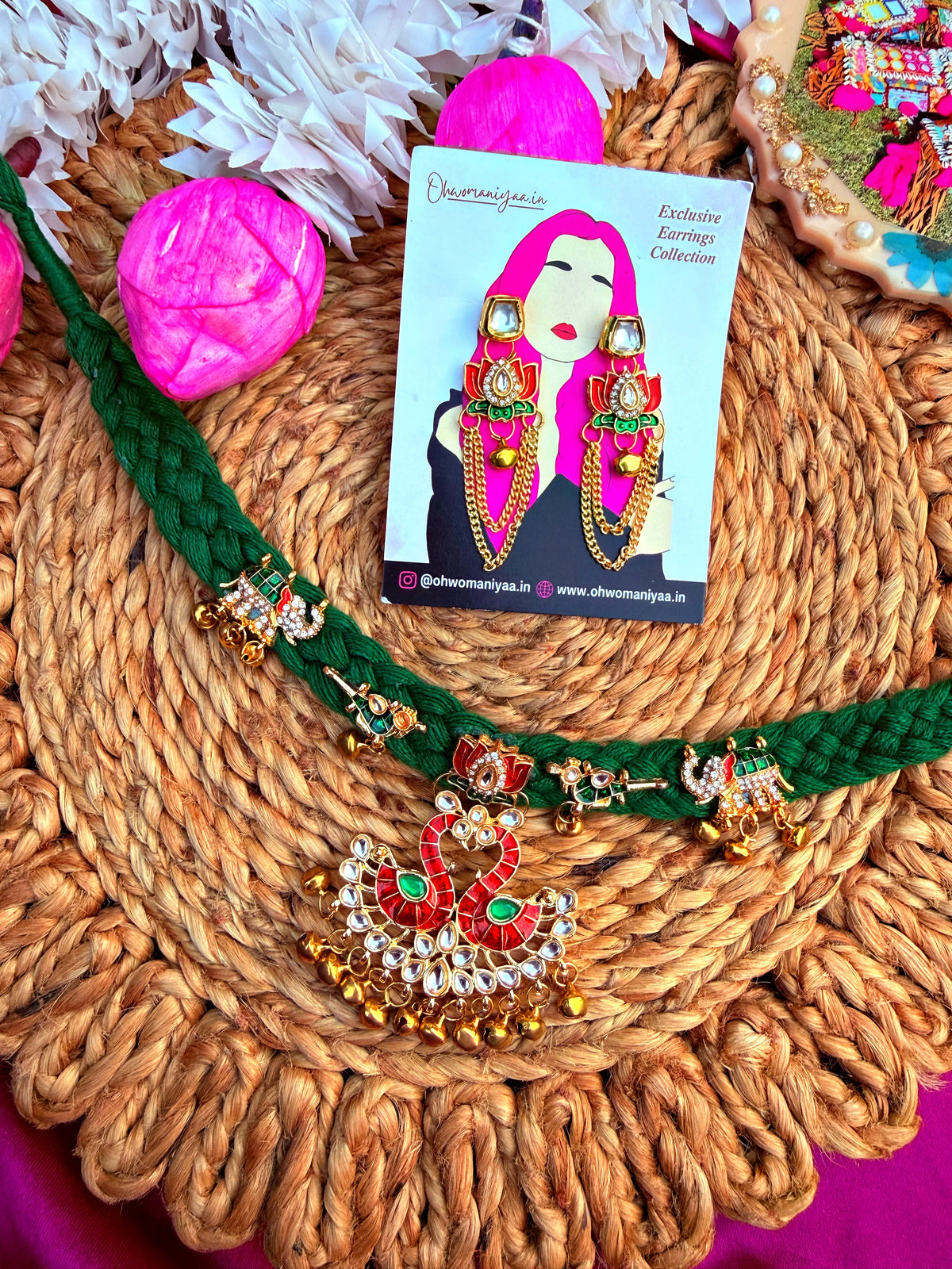 Apsara necklace and earrings set
