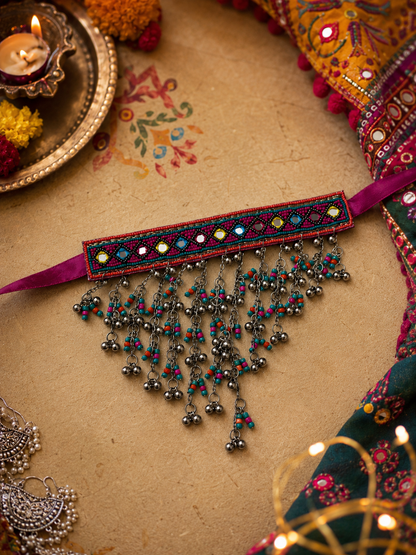 Saloni Mirror and bead work choker