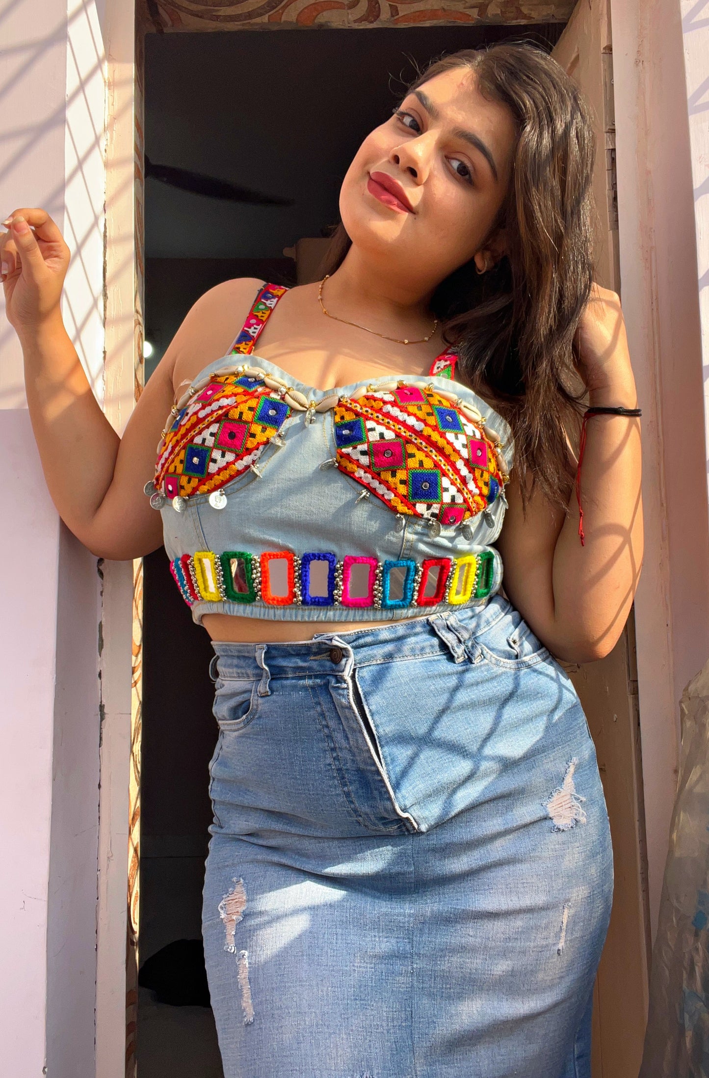 Boho Denim Bustier 🤌🏼✨