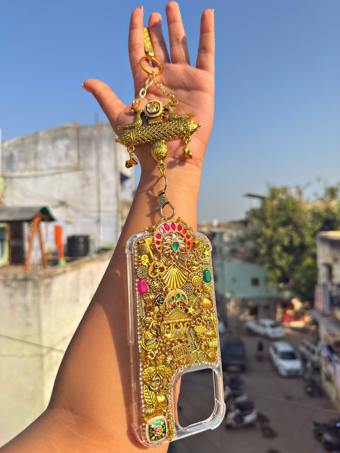 KANAK- Golden Kundan charm cover with WAIST HOOK/ juda