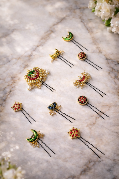 ENAMEL HAIR PINS pack of 10