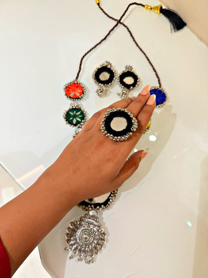 CHANDRIKA- Combo of necklace earring and ring (adjustable) ✨