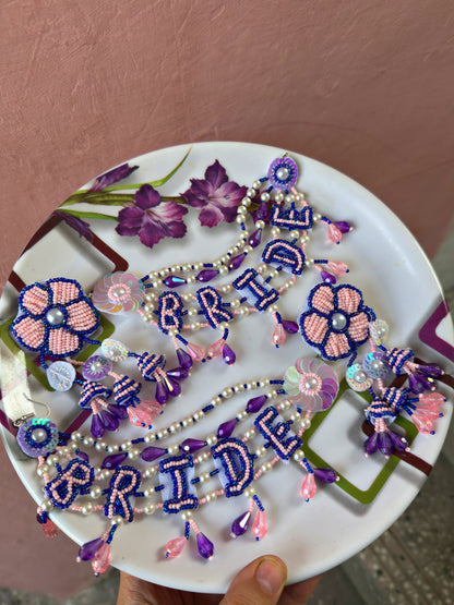 BRIDIE EARRINGS - purple and pink combination