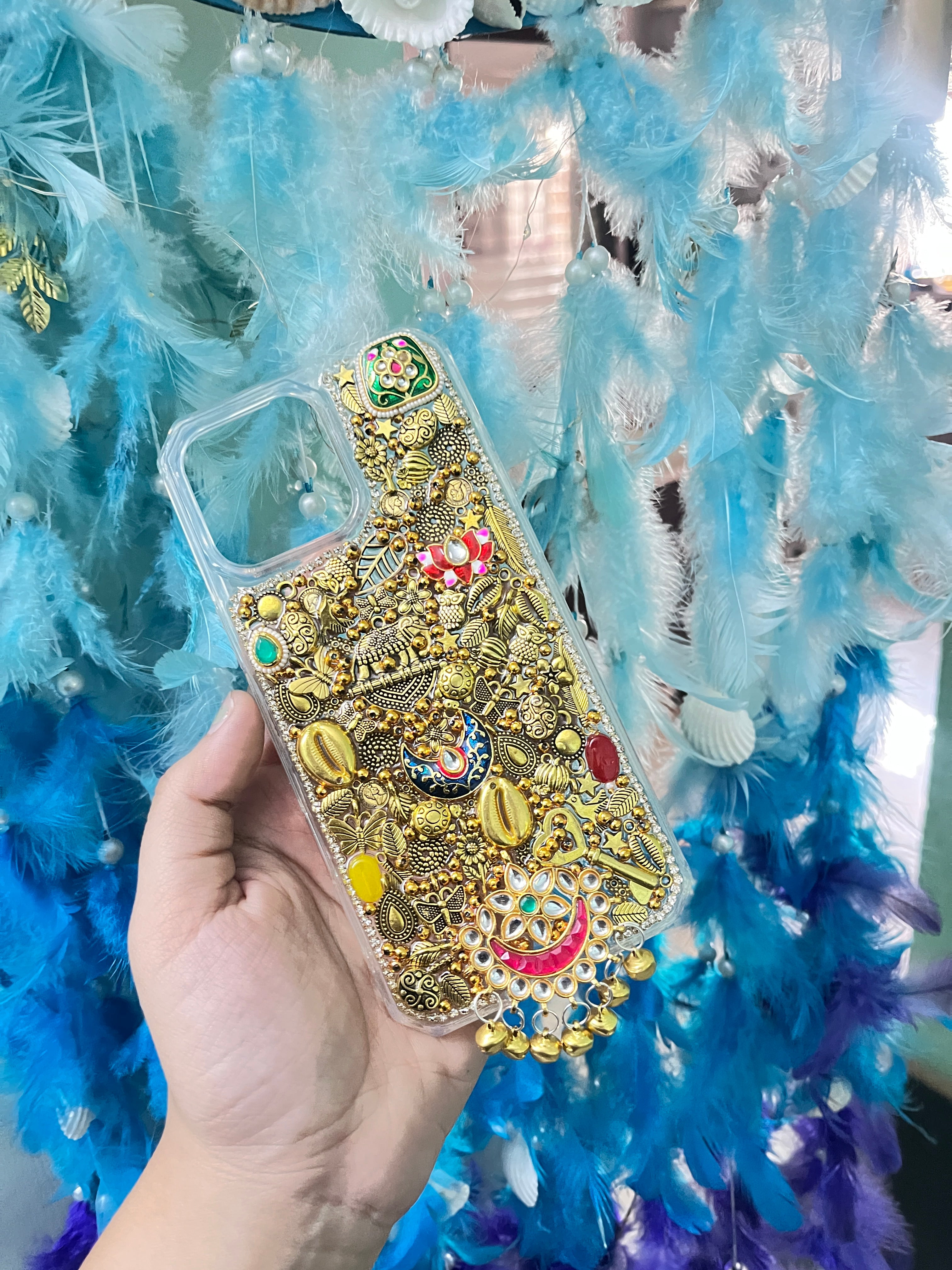 GOLDEN GODESS- sudded phone charm case