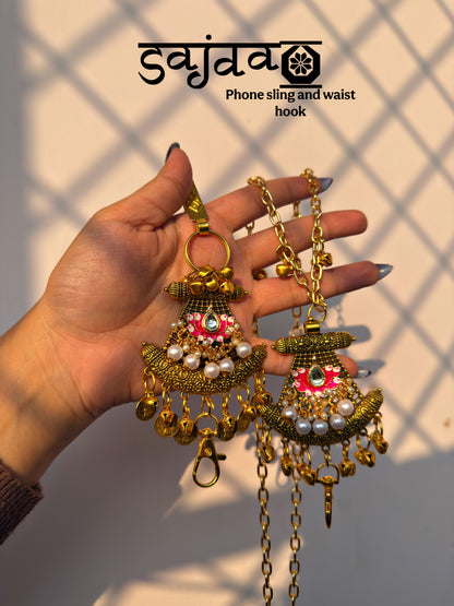 SAJDA WAIST HOOK AND phone sling with lanyard