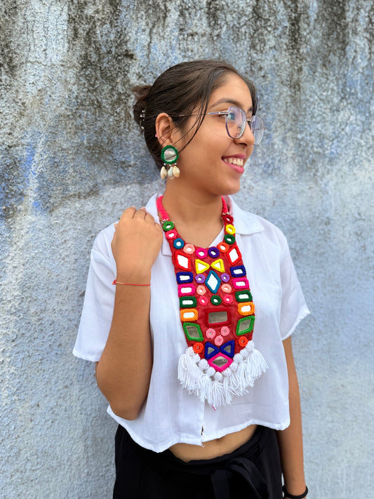 SHAILEE - Mirror work yok style Necklace ✨