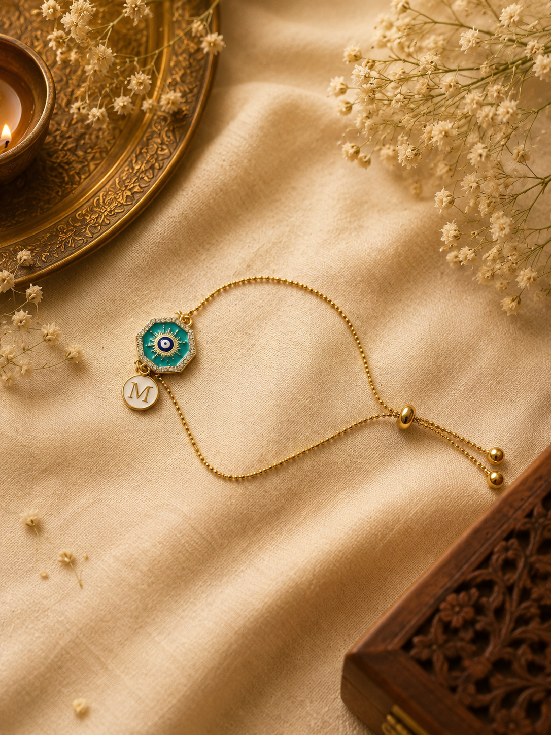 Evil eye with initial bracelet 🧿