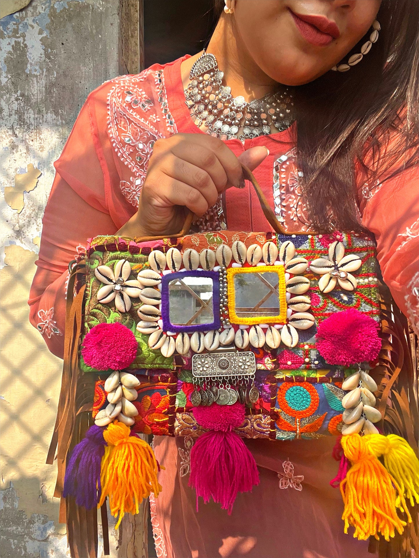 Chahat Mirrored Boho bag