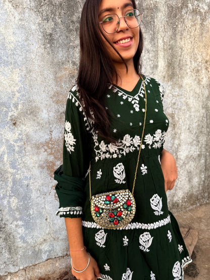 MEHMOONAH- mini stone bag with sling