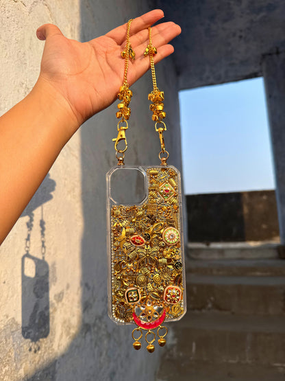 SWEENI - Golden Phone Cover with Chain handle