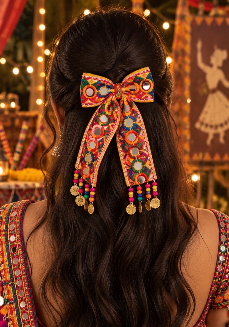 Dandiya Rani Bow 🎀🪞🌙