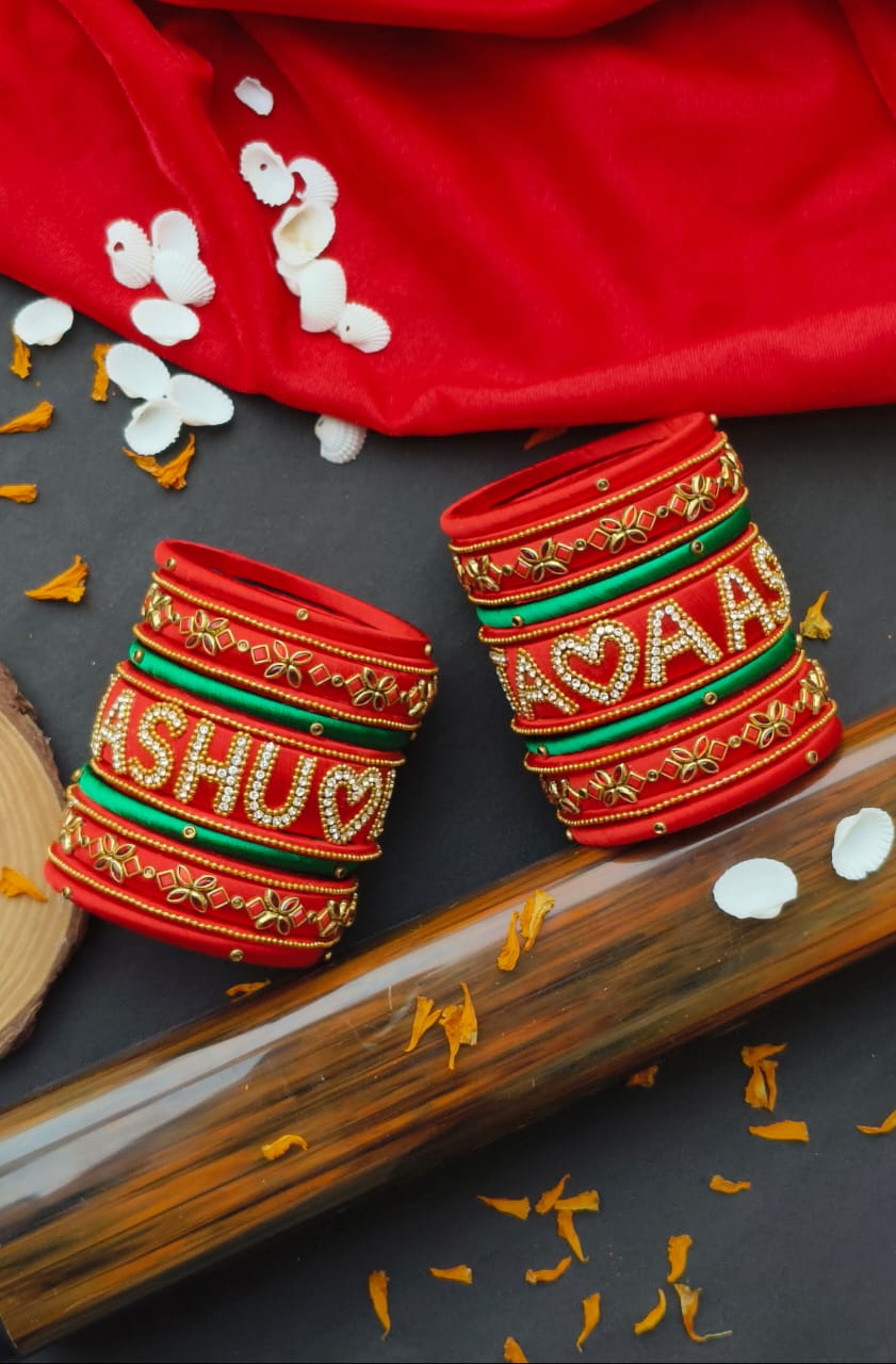 CUSTOM NAME BANGLES SET 😍