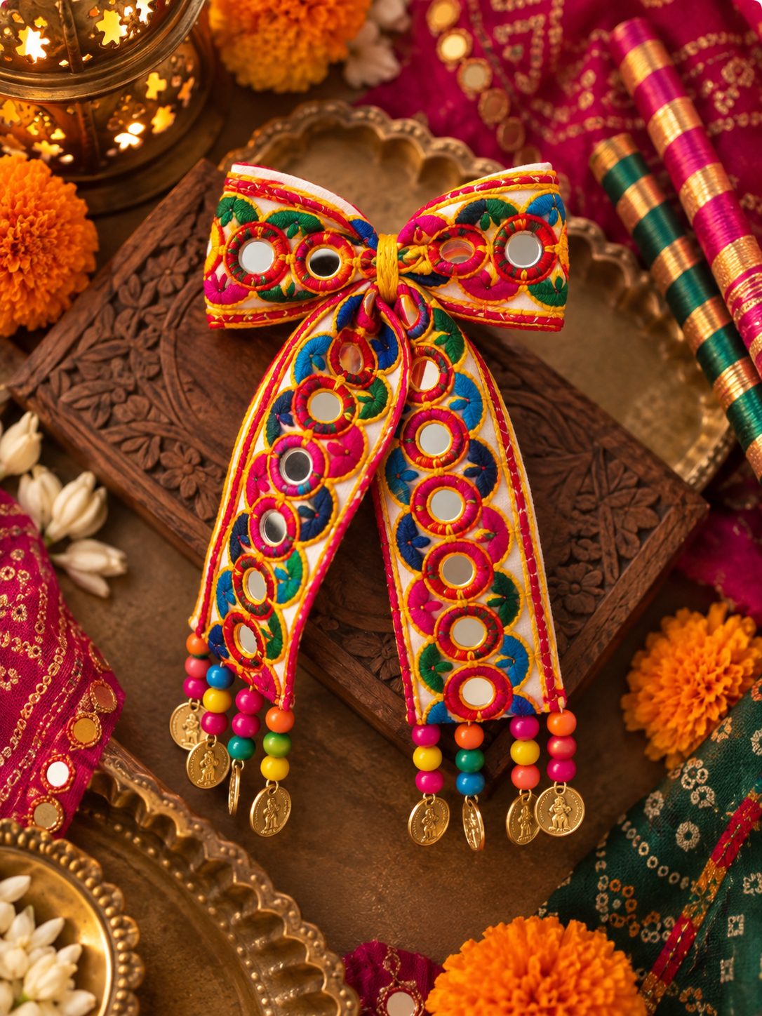 Dandiya Rani Bow 🎀🪞🌙