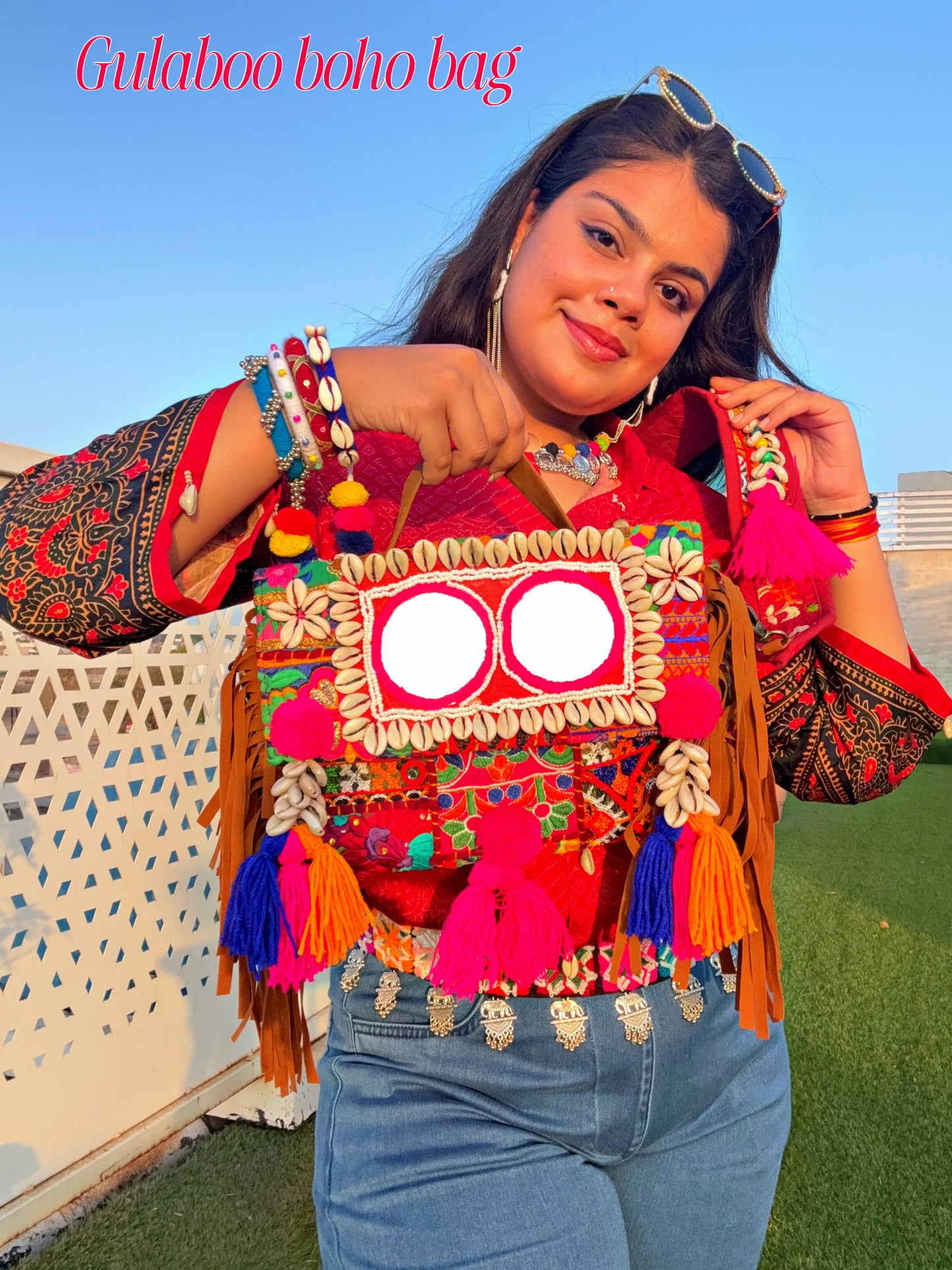 GULABOO- Mirror work Bag