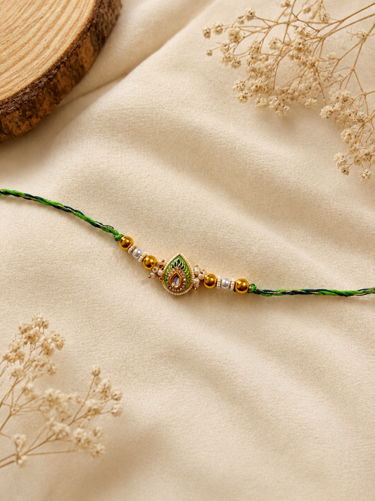 Pastel Green enamel Rakhi