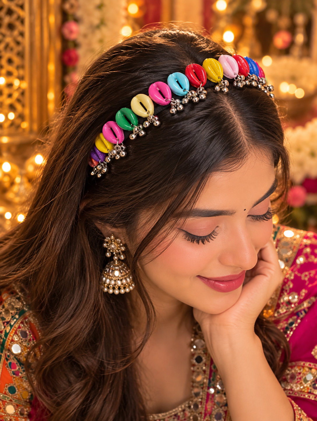 Cowrie hairband - multi