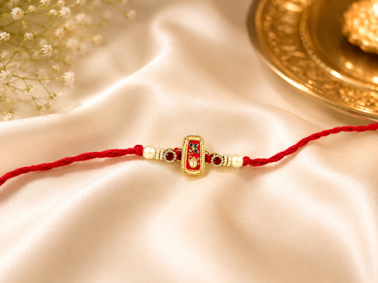 Red enamel Rakhi