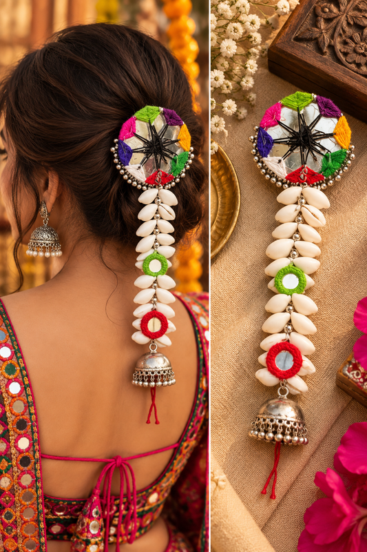 Rangilo jhumka hair brooch