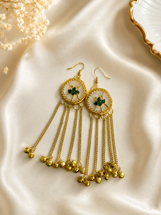 Kashmiri earrings white
