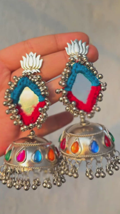 AMREEZ - Real mirror work jhumka earrings ✨