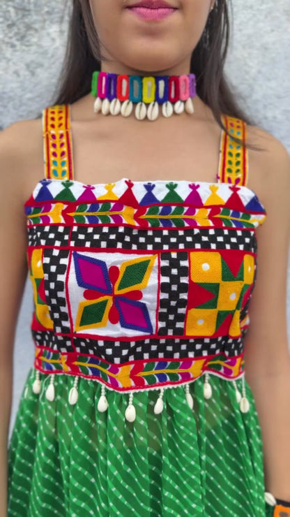 BOHO KUDDI - Strappy Criss Cross back kurti - GREEN 💚✨