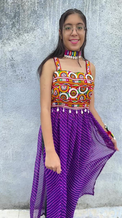 BOHO KUDDI - Strappy Criss Cross back kurti - Purple 💟✨